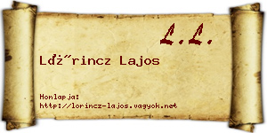 Lőrincz Lajos névjegykártya