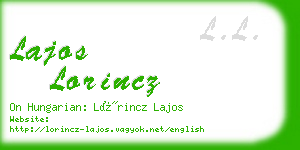 lajos lorincz business card